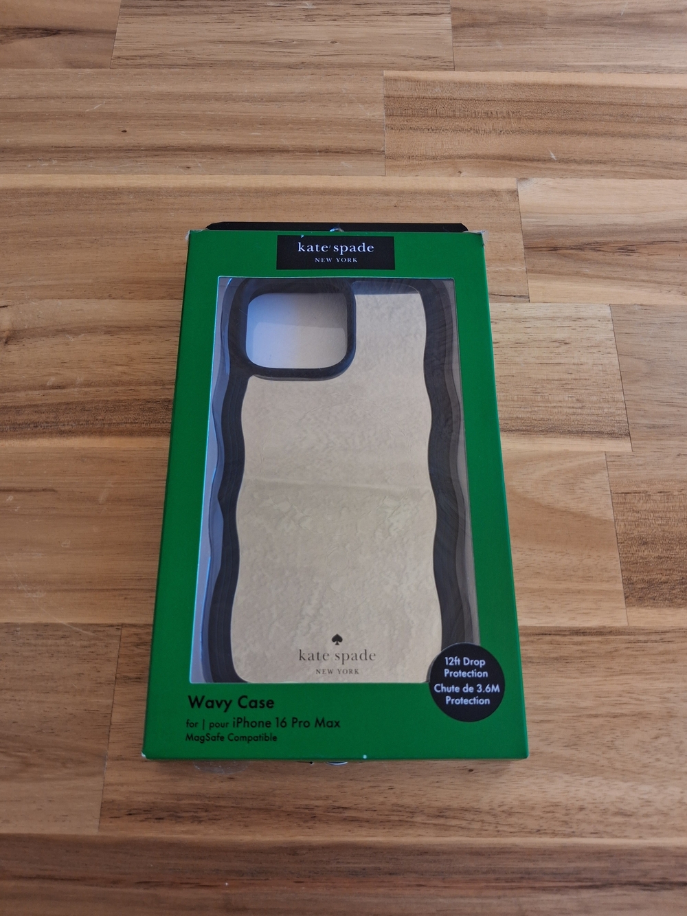 Kate Spade Black Wavy Trim/ Mirror Backgound iPhone 16 Pro Max Case with